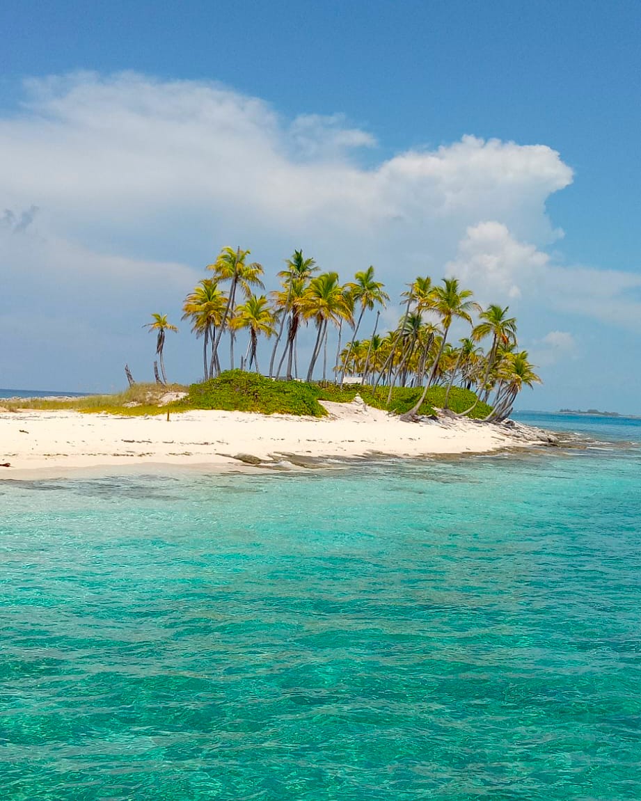 Private charter boat anchored near Rose Island beach
